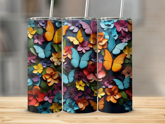 Vibrant Dimensional Butterflies Colorful Flowers product type