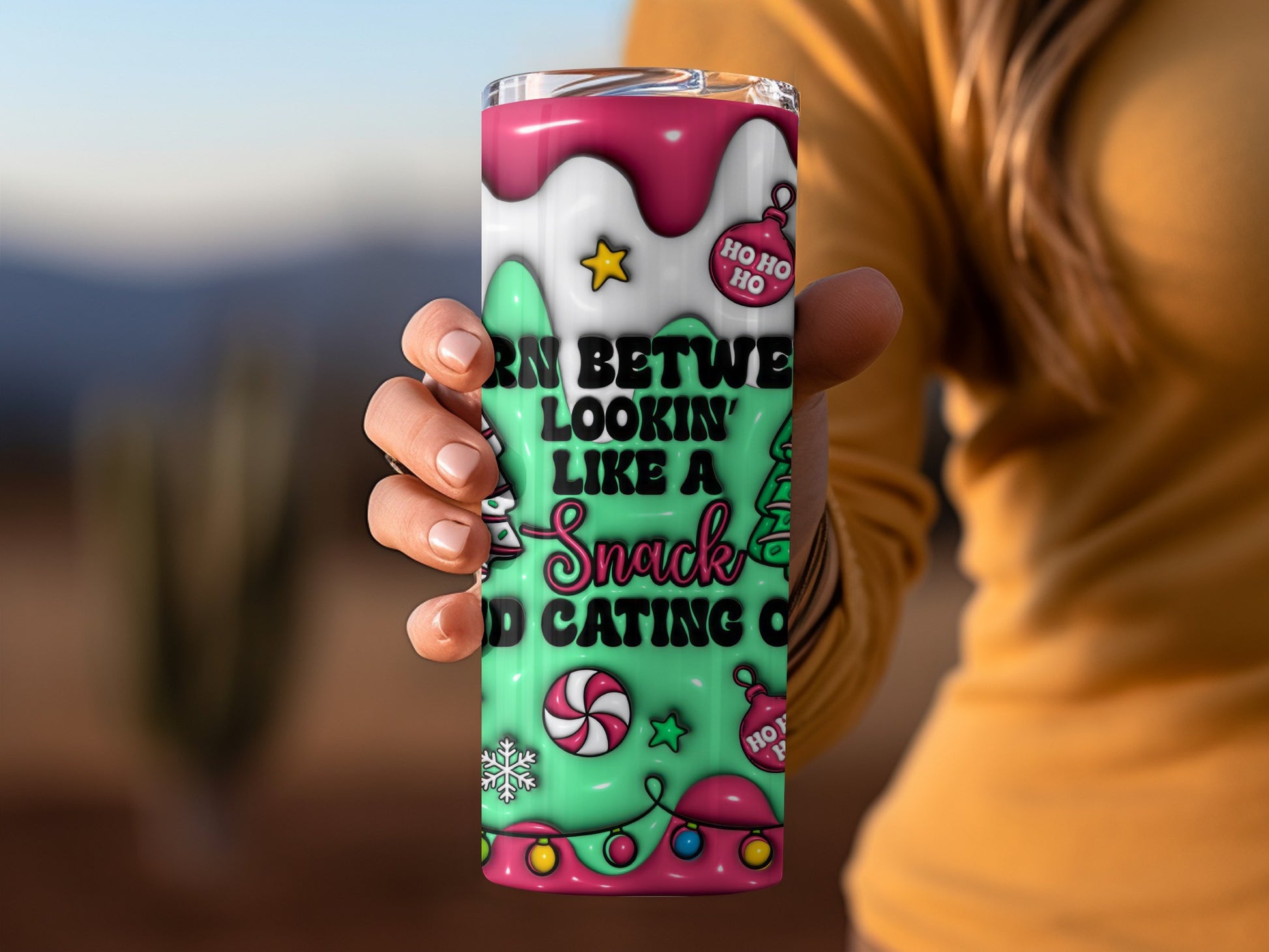 Christmas Snack and Eating Ornament Skinny Tumbler