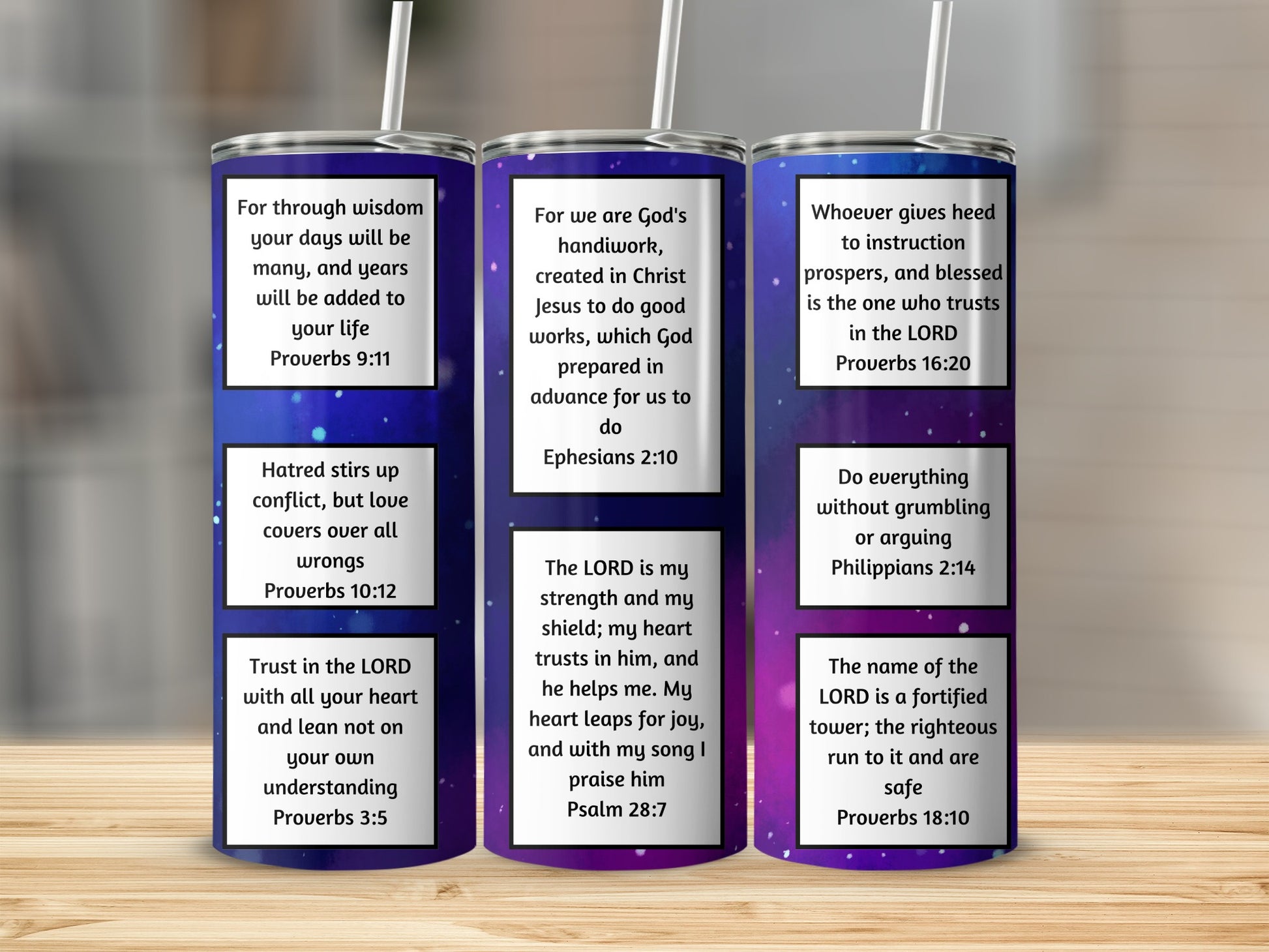 Inspirational Bible Verses Tumbler for Daily Motivation