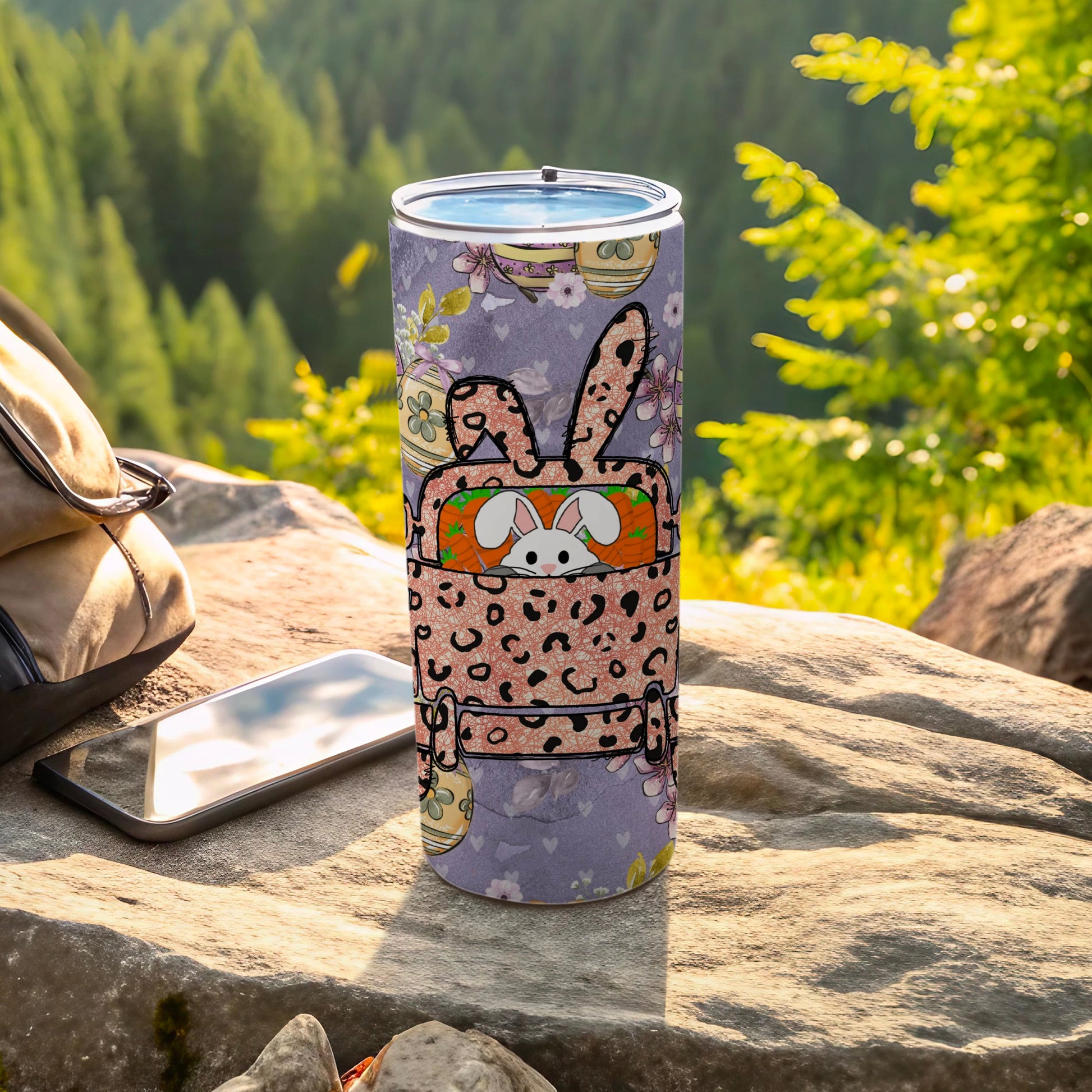 Bunny Leopard Truck Floral Easter Egg Tumbler product type