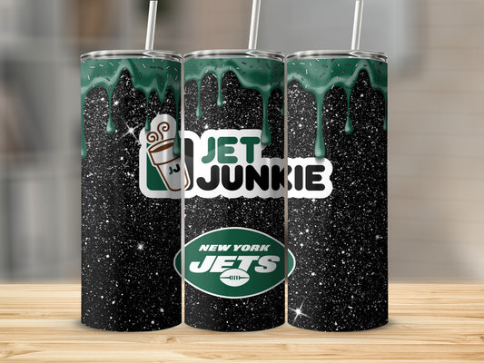 Jet Junkie New York Jets Glitter Tumbler Cup
