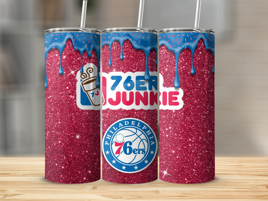 Philadelphia 76ers Junkie Glitter Tumbler Accessory