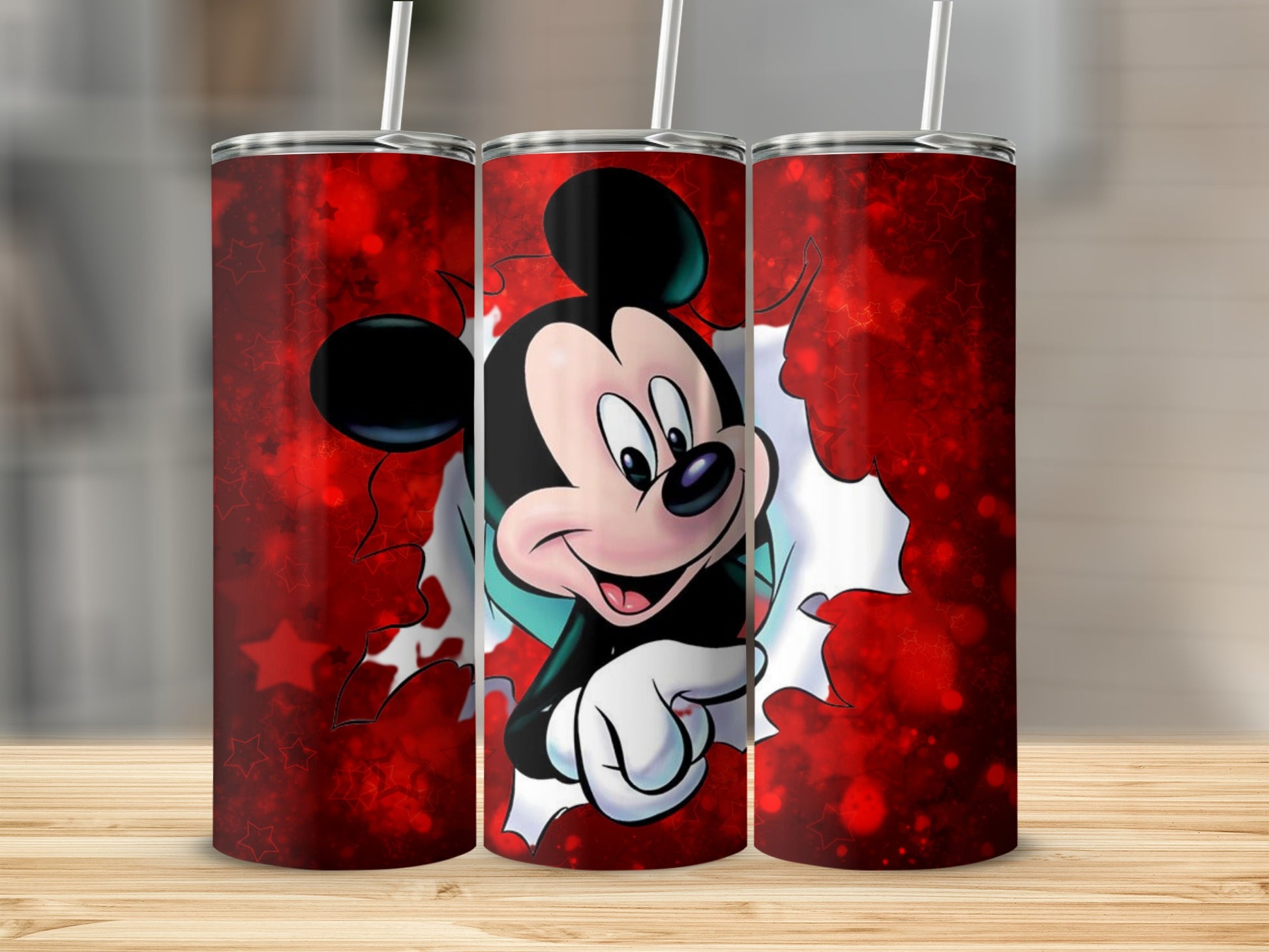 Cartoon Mouse Red and White Graphic Tumbler