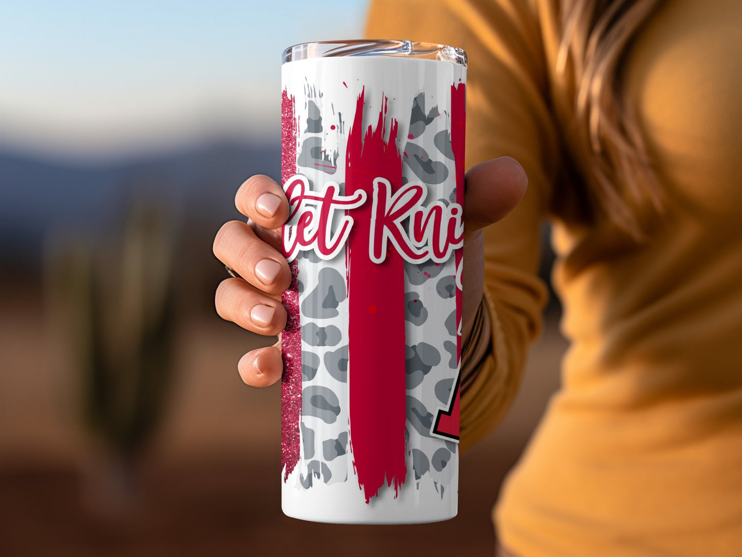 Scarlet Knights Team R Distressed Stripes Design Tumblers