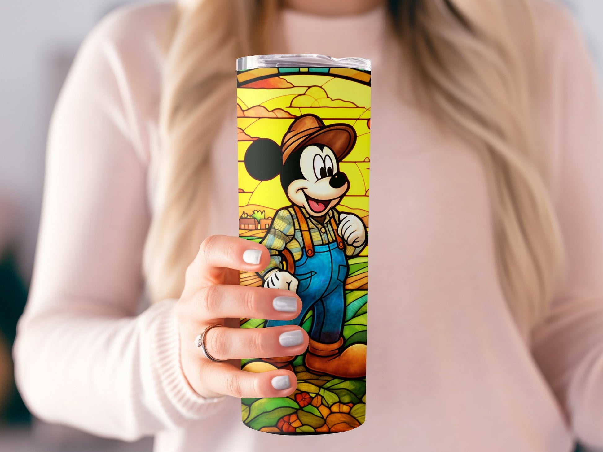 Vibrant Cartoon Farmer Design Insulated Tumbler
