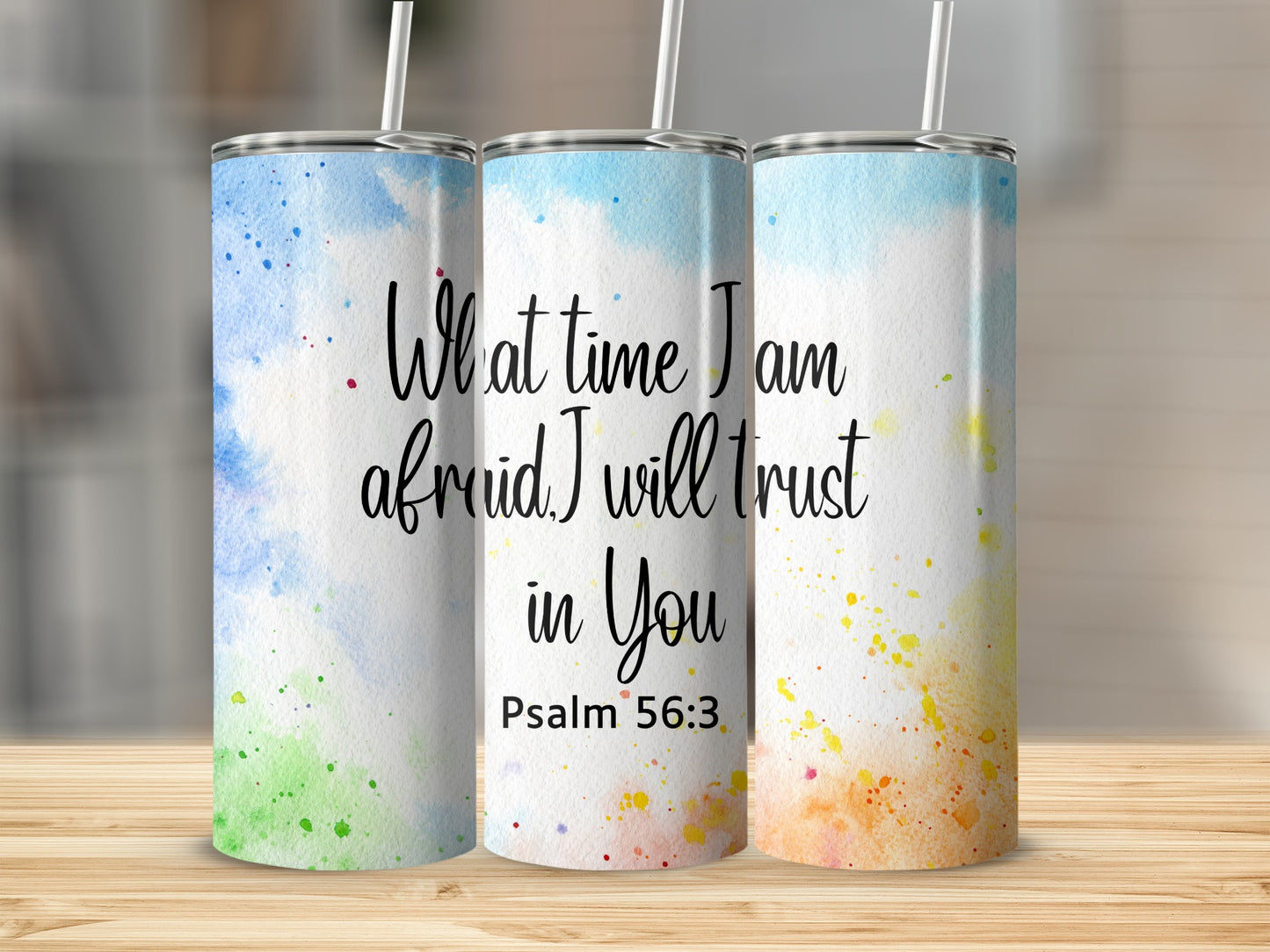 Colorful Biblical Quote Design Insulated Tumbler