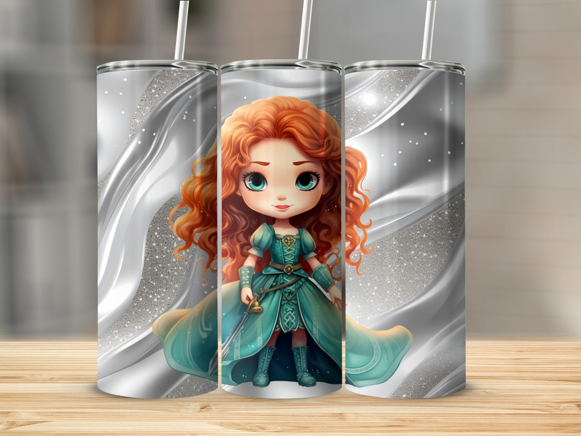 Cute Redhead Warrior Girl Tumbler Stainless Steel Cup