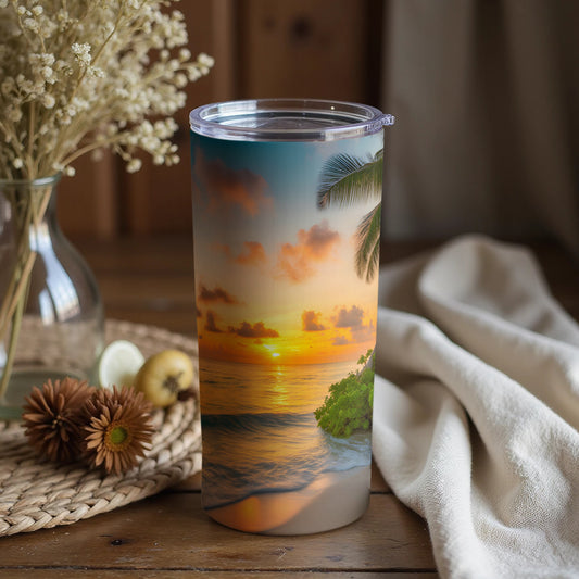 Beautiful Tropical Sunset Design Insulated Tumbler