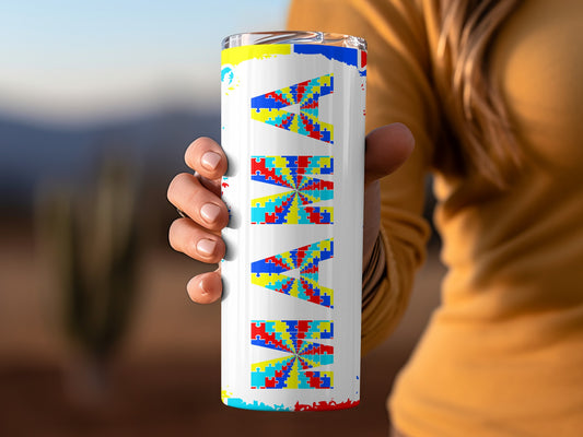 Puzzle Pattern Design Travel Cup Drinkware Accessory