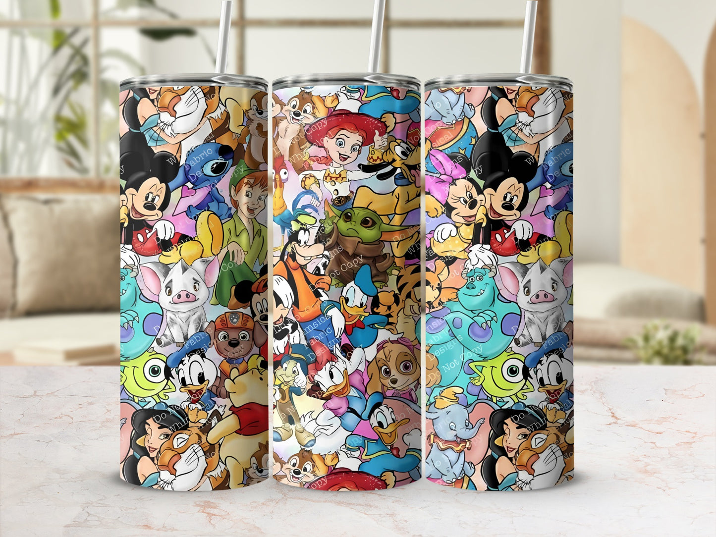 Colorful Cartoon Characters Insulated Tumbler Cup