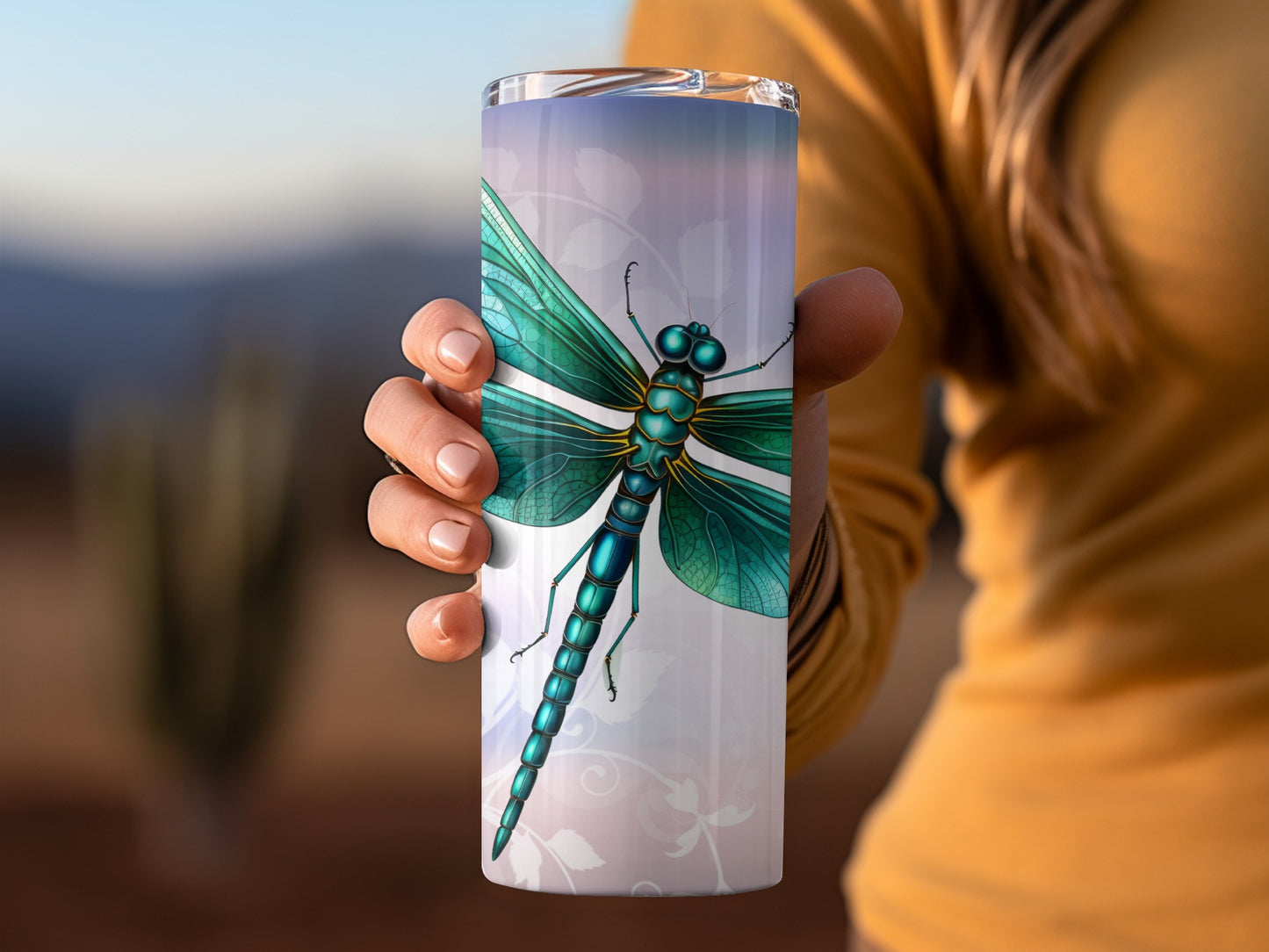 Colorful Dragonfly Art Design Travel Mug