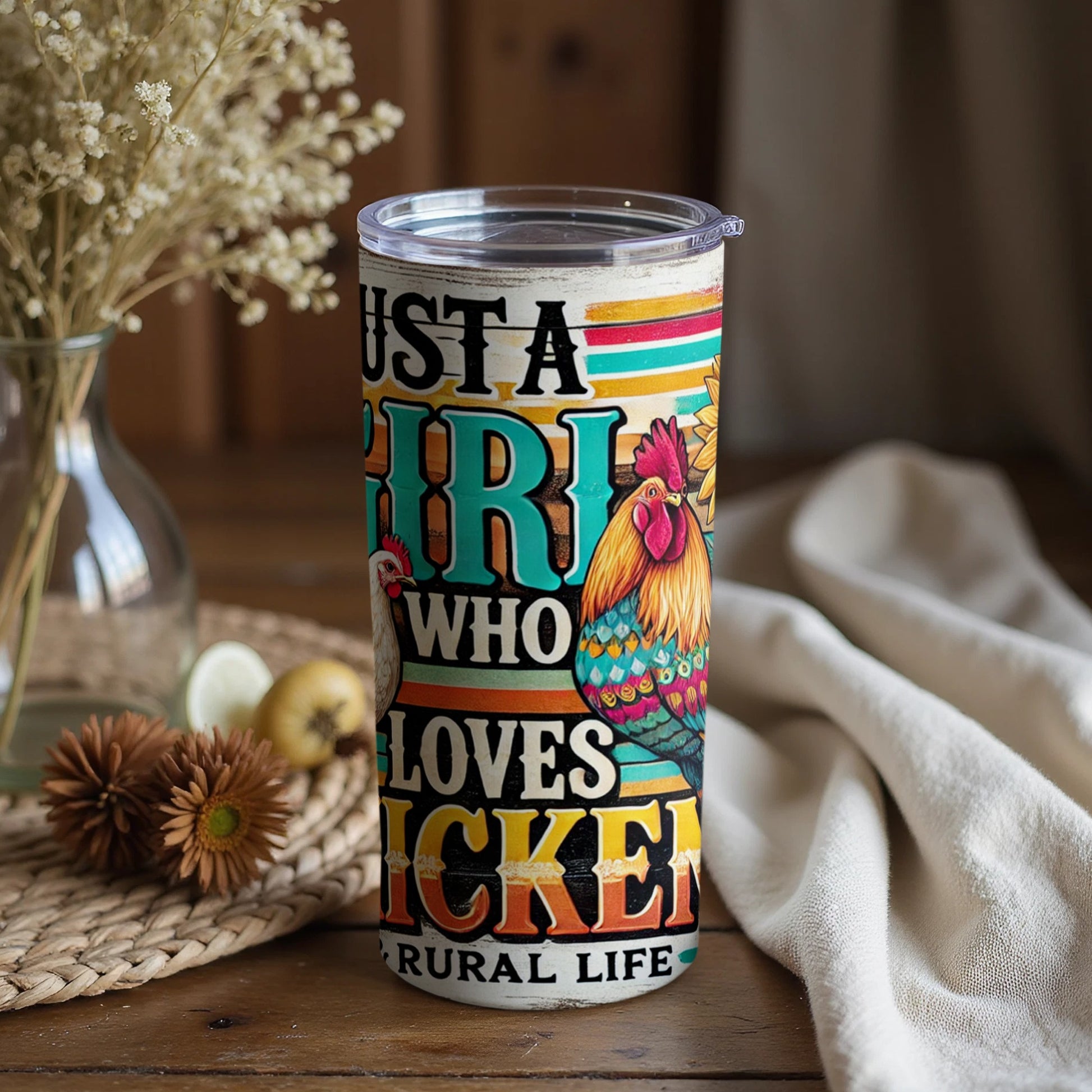 Just a Girl Who Loves Chicken Rural Life Tumbler