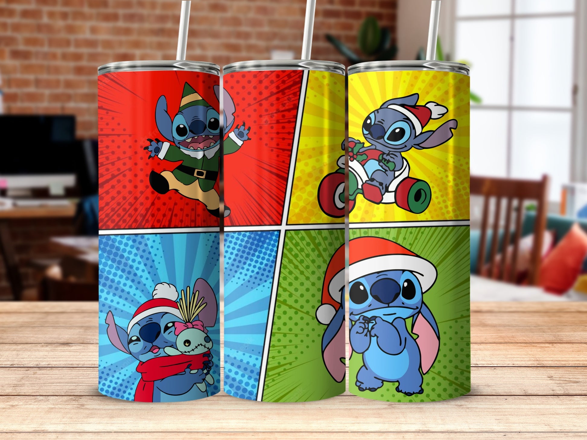 Colorful Stitch Cartoon Characters Tumbler Cup