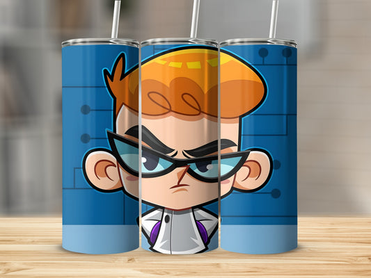 Cartoon Scientist with Glasses and Red Hair Tumbler