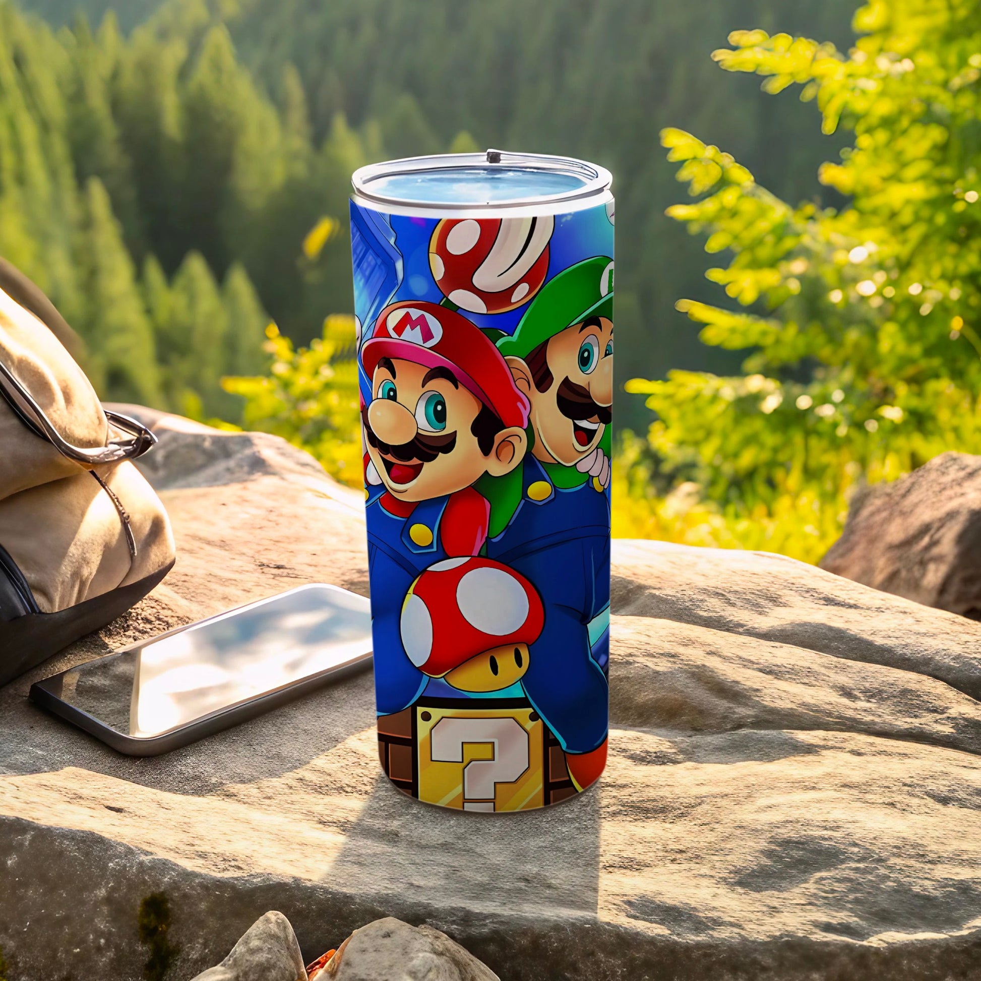 Super Mario Brothers Themed Travel Tumbler with Straw