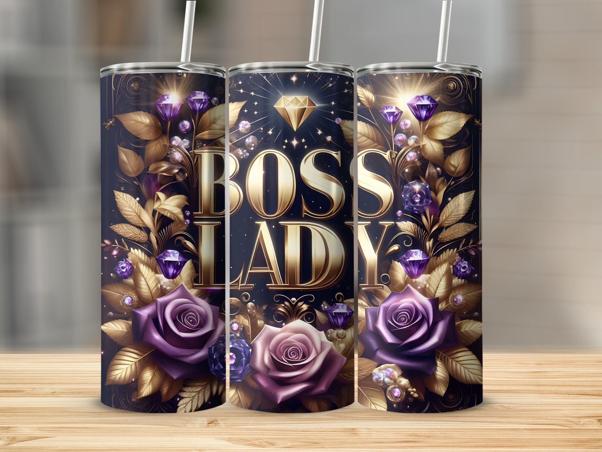 Boss Lady Elegant Rose and Gold Stainless Steel Tumbler