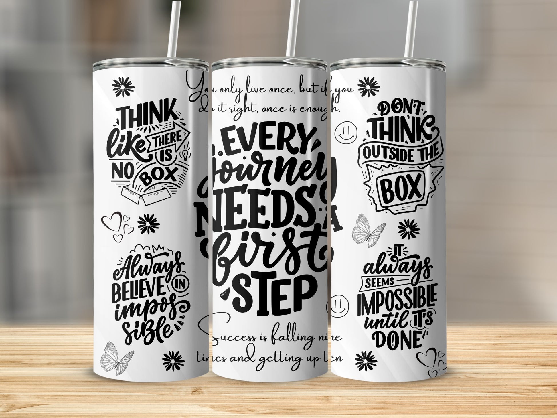 Inspirational Quote Travel Tumblers Motivational Mugs