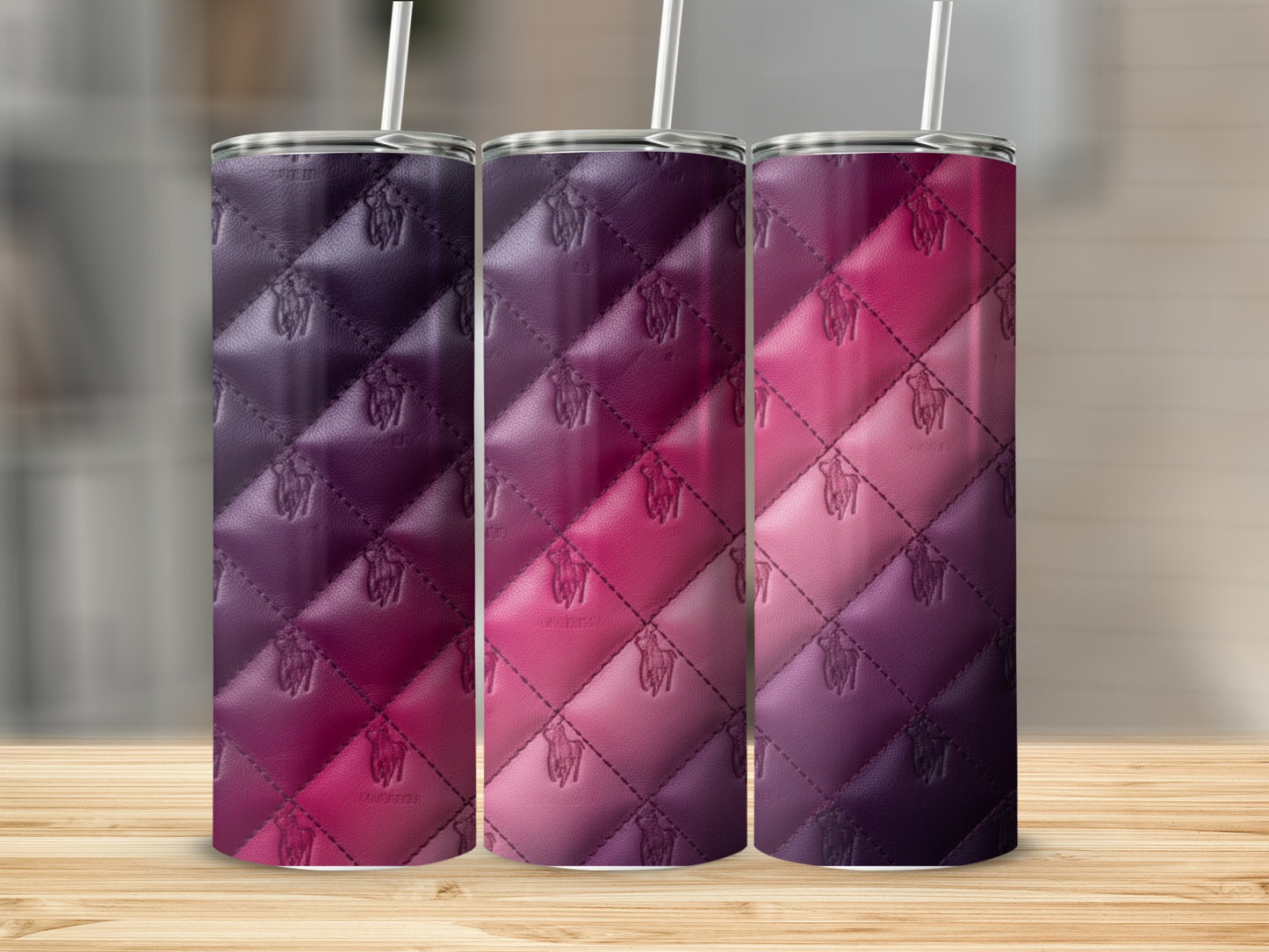 Elegant Gradient Horse Pattern Design on Tumblers