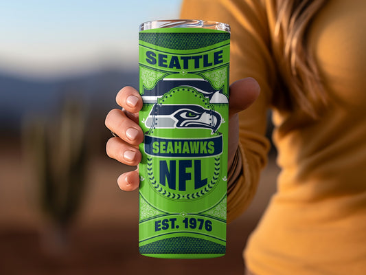Seattle Seahawks NFL Est 1976 Sports Team Logo Tumbler