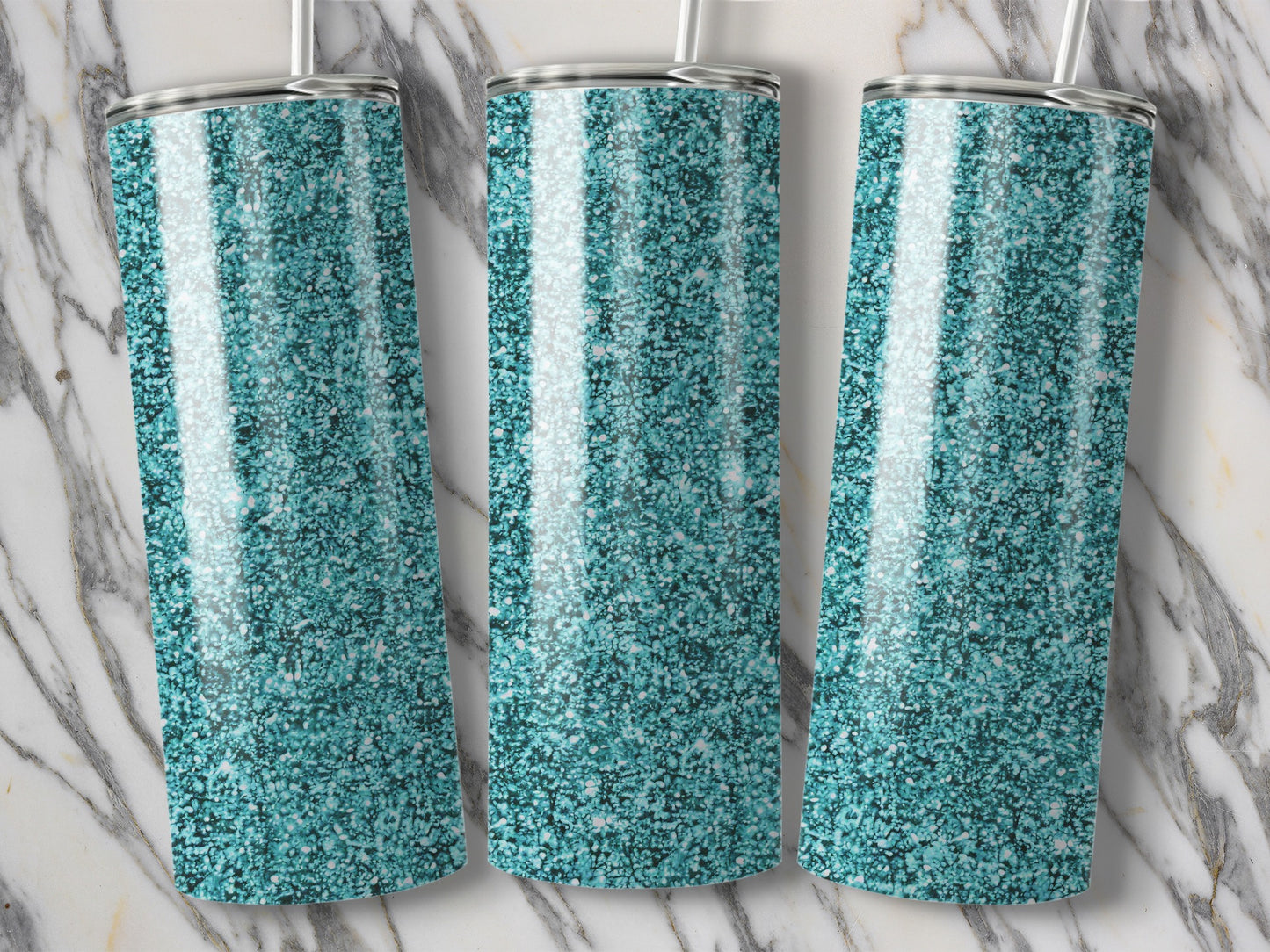 Sparkling Turquoise Glitter Tumbler for Stylish Drinkware