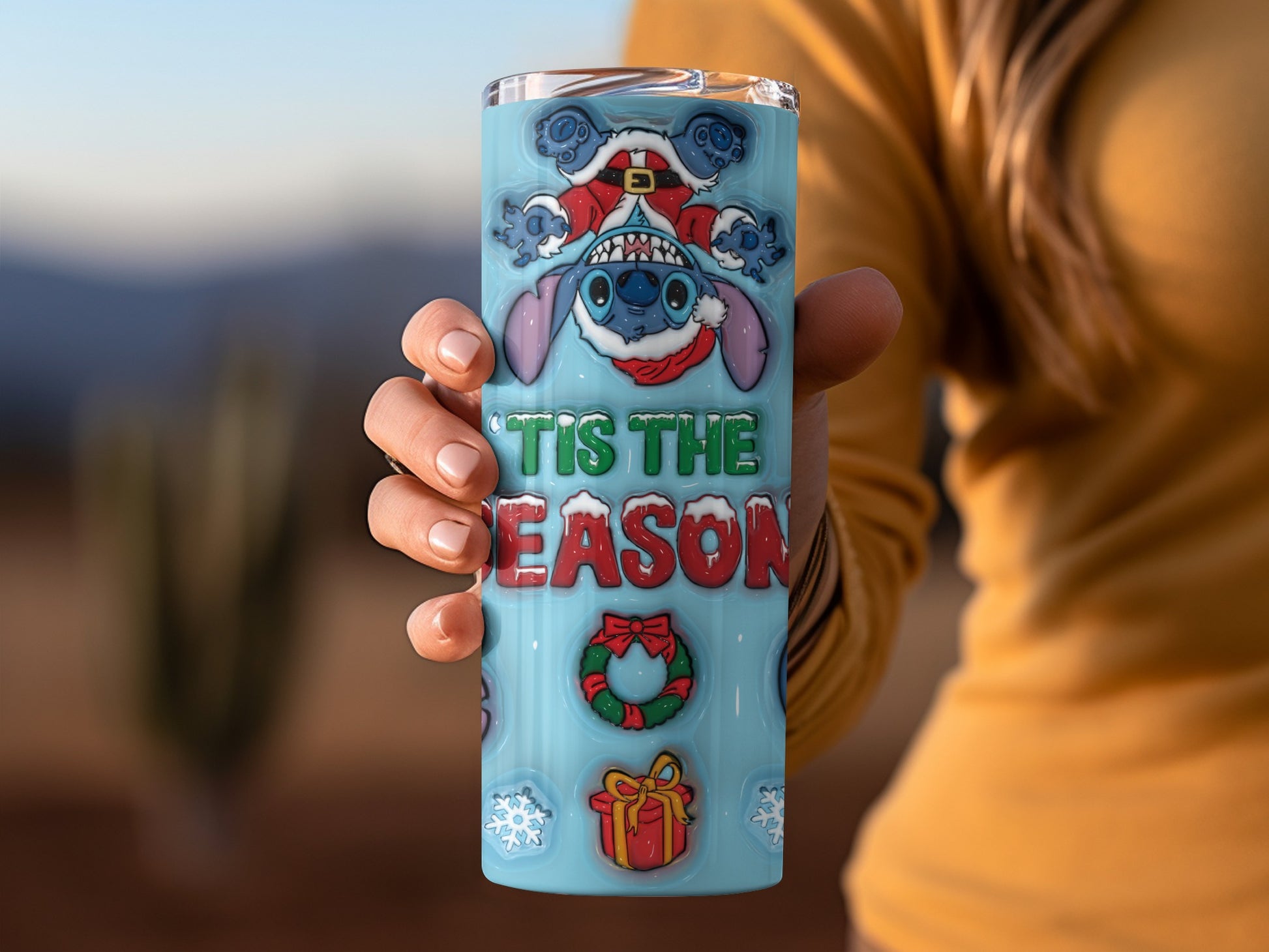 'Tis the Season Christmas Tumbler with Santa Mug Design