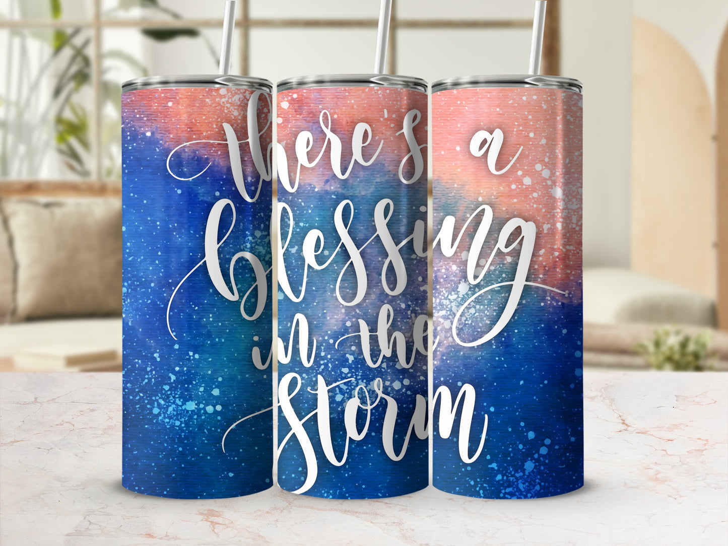 There's a Blessing in The Storm Tumbler product