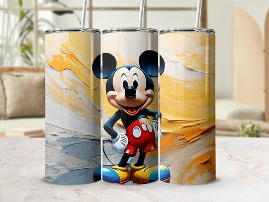 Mickey Mouse Themed Tumbler with Straw Drinking Cup