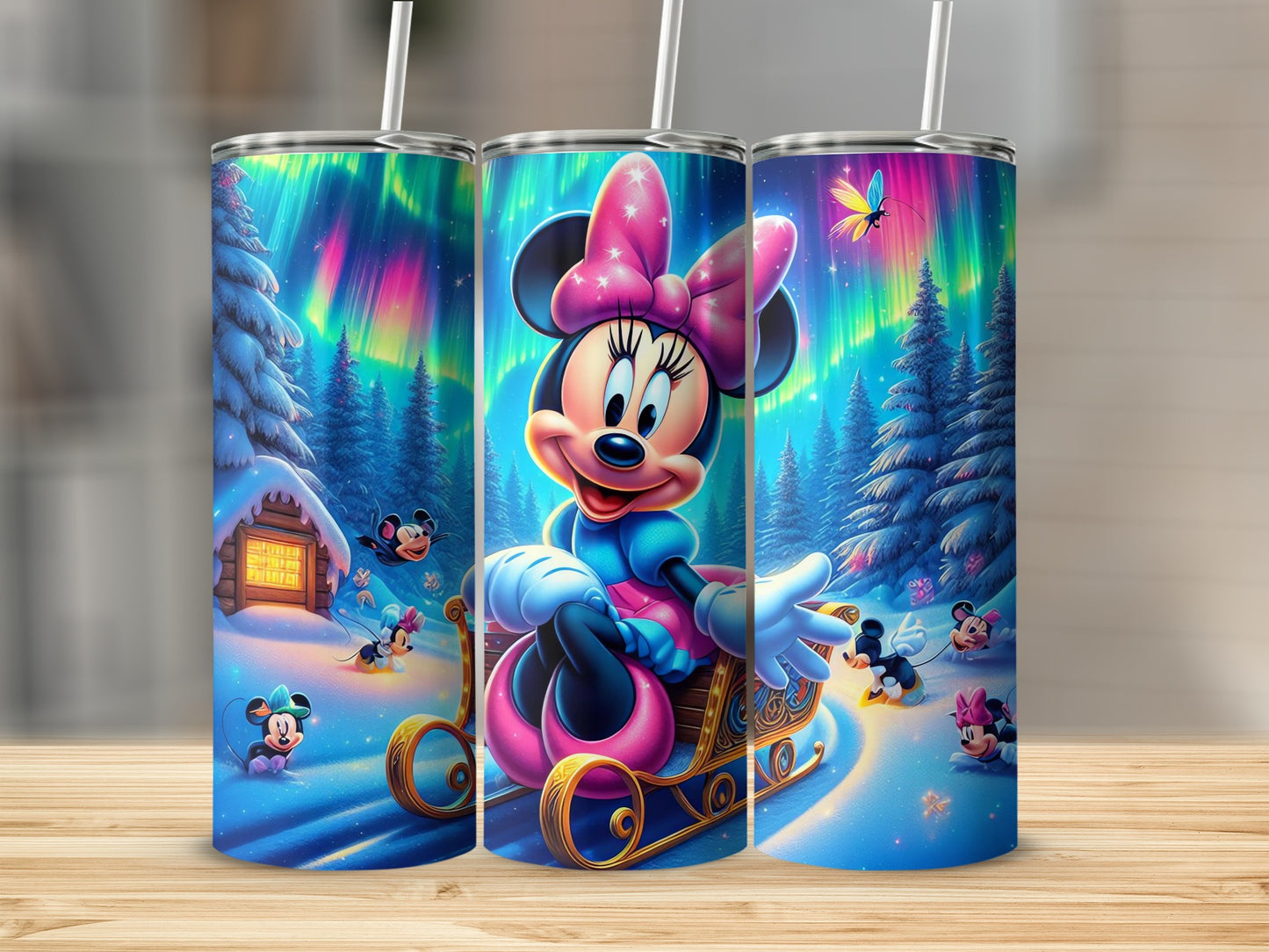 Sparkling Night Minnie Mouse Tumbler with Straw