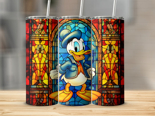 Colorful Stained Glass Cartoon Duck Tumbler Product