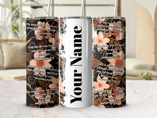 My Soul is Weary with Sorrow Floral Tumbler