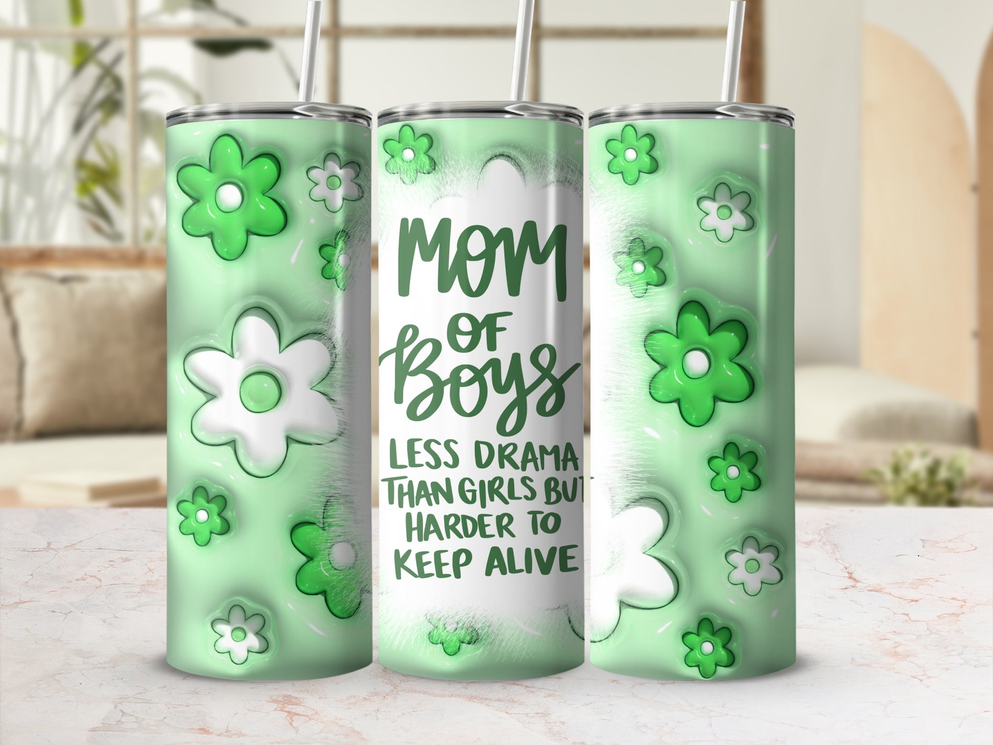 Mom of Boys Less Drama Than Girls Tumbler