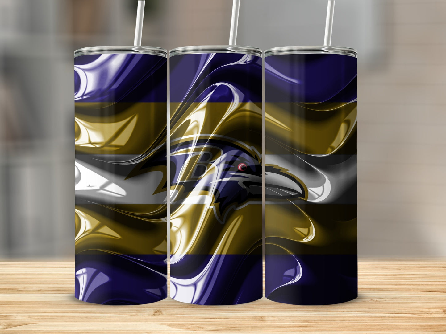 Baltimore Ravens Flag with Swirls Team Tumblers