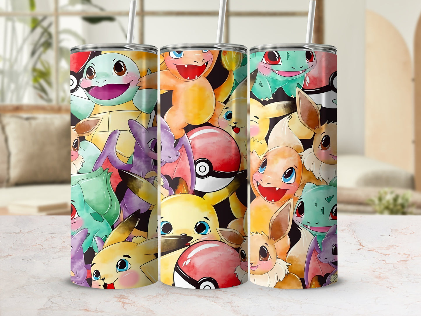 Cute Pokemon Characters Design Insulated Tumbler