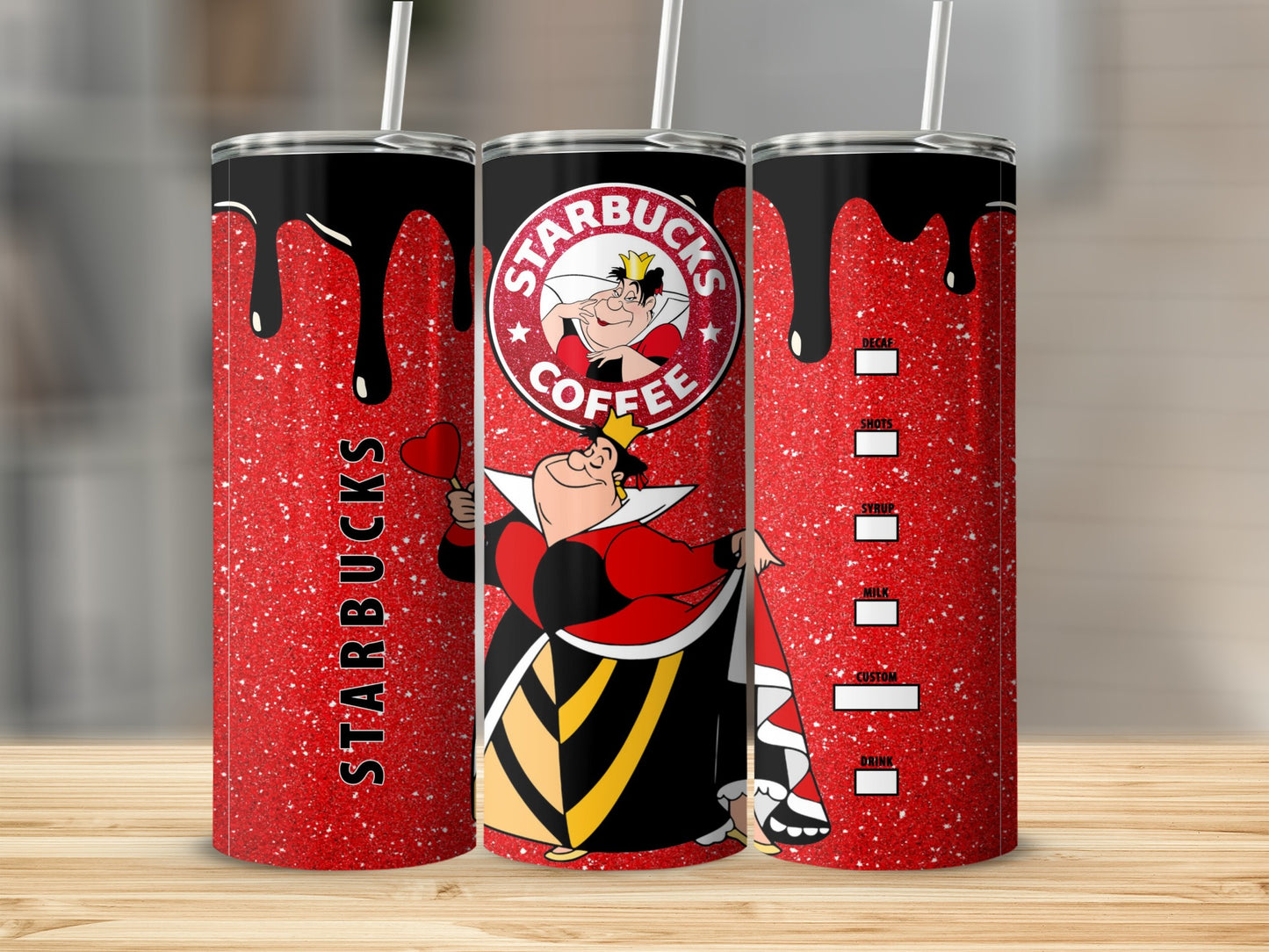 Starbucks Inspired Queen of Hearts Tumbler Cup