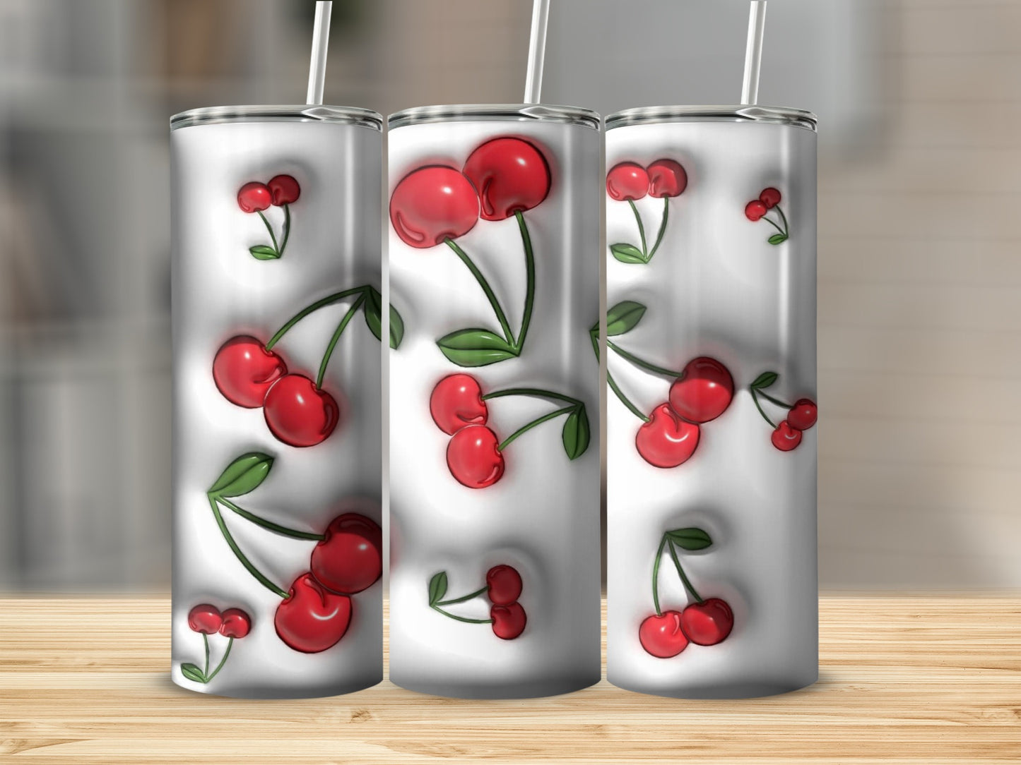 Cherry Design Insulated Tumbler for Drinks