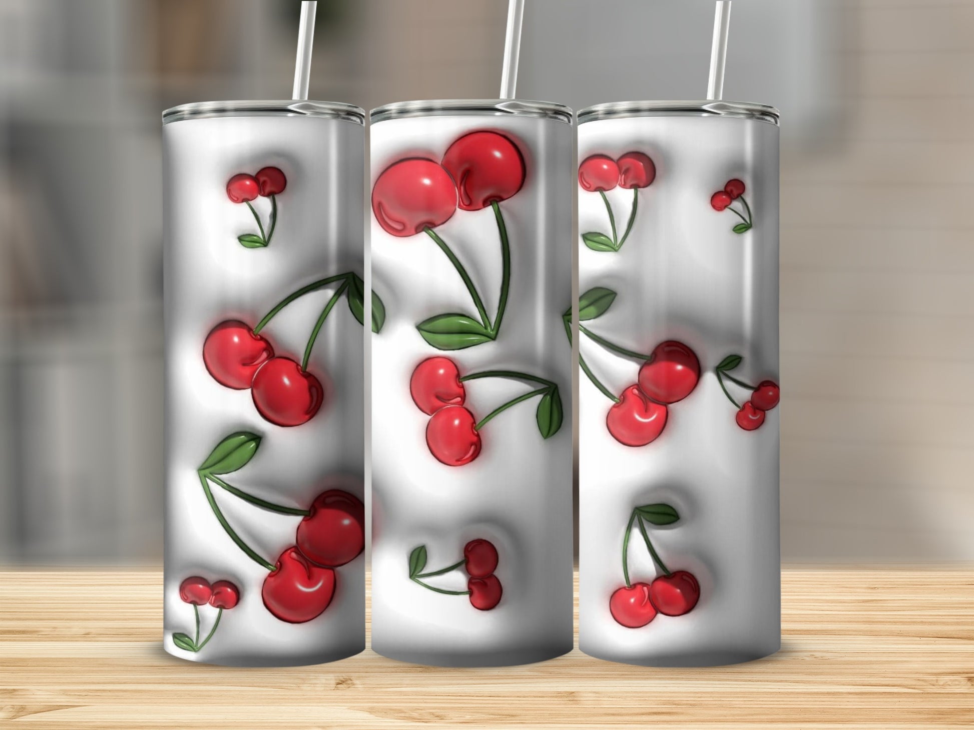 Cherry Design Insulated Tumbler for Drinks