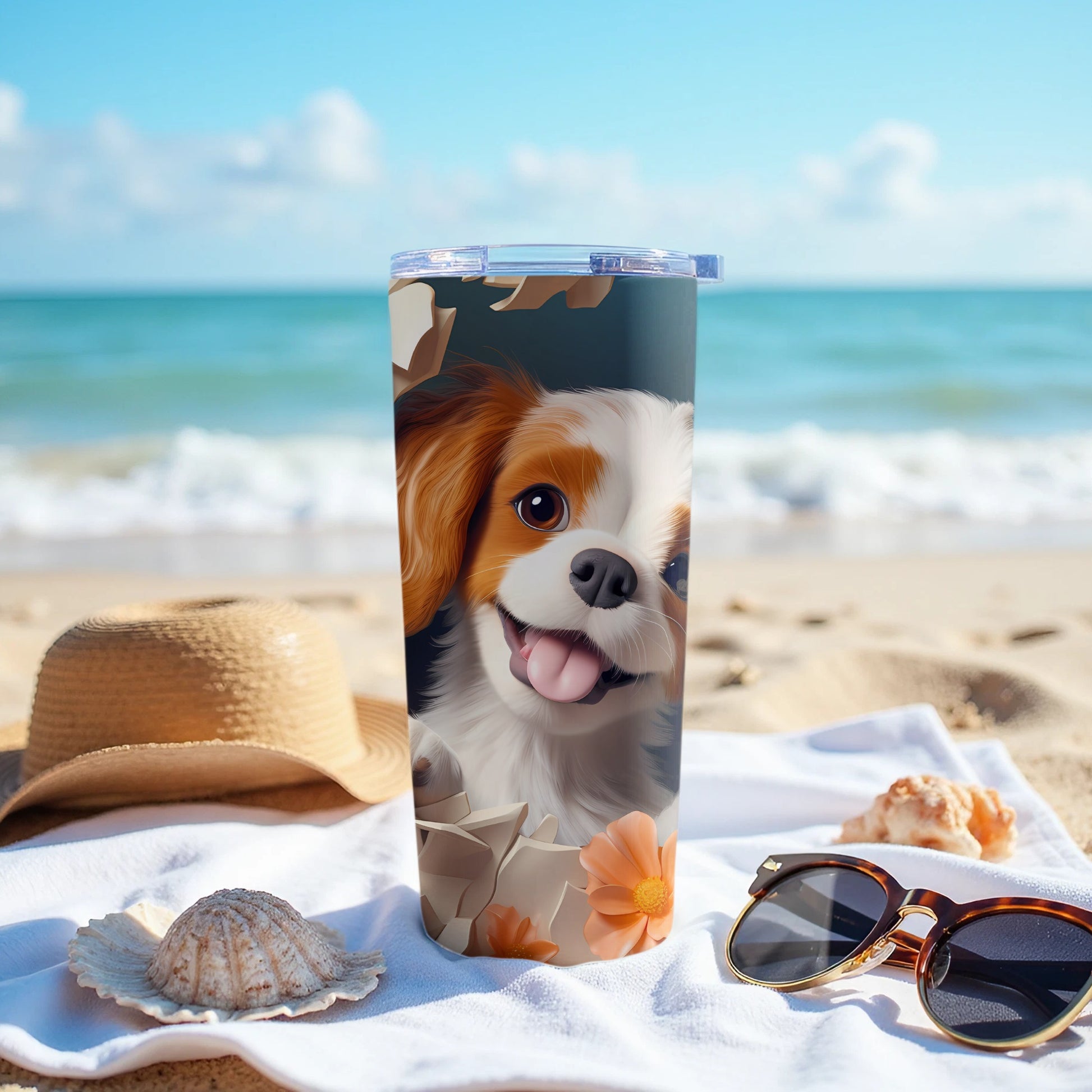 Adorable Happy Puppy Beach Tumbler Drink Container Product Type
Puppy
Dog
Cavalier
Cute Dog
Happy Puppy
Beach Tumbler
Ocean Vibes
Summer Drinkware
Vacation Theme
Drinkware
Insulated Tumbler
Pet Lover
Dog Design
Animal Art
Canine
Travel Mug
Gift Idea
Beach Day
Puppy Portrait
Beverage Holder