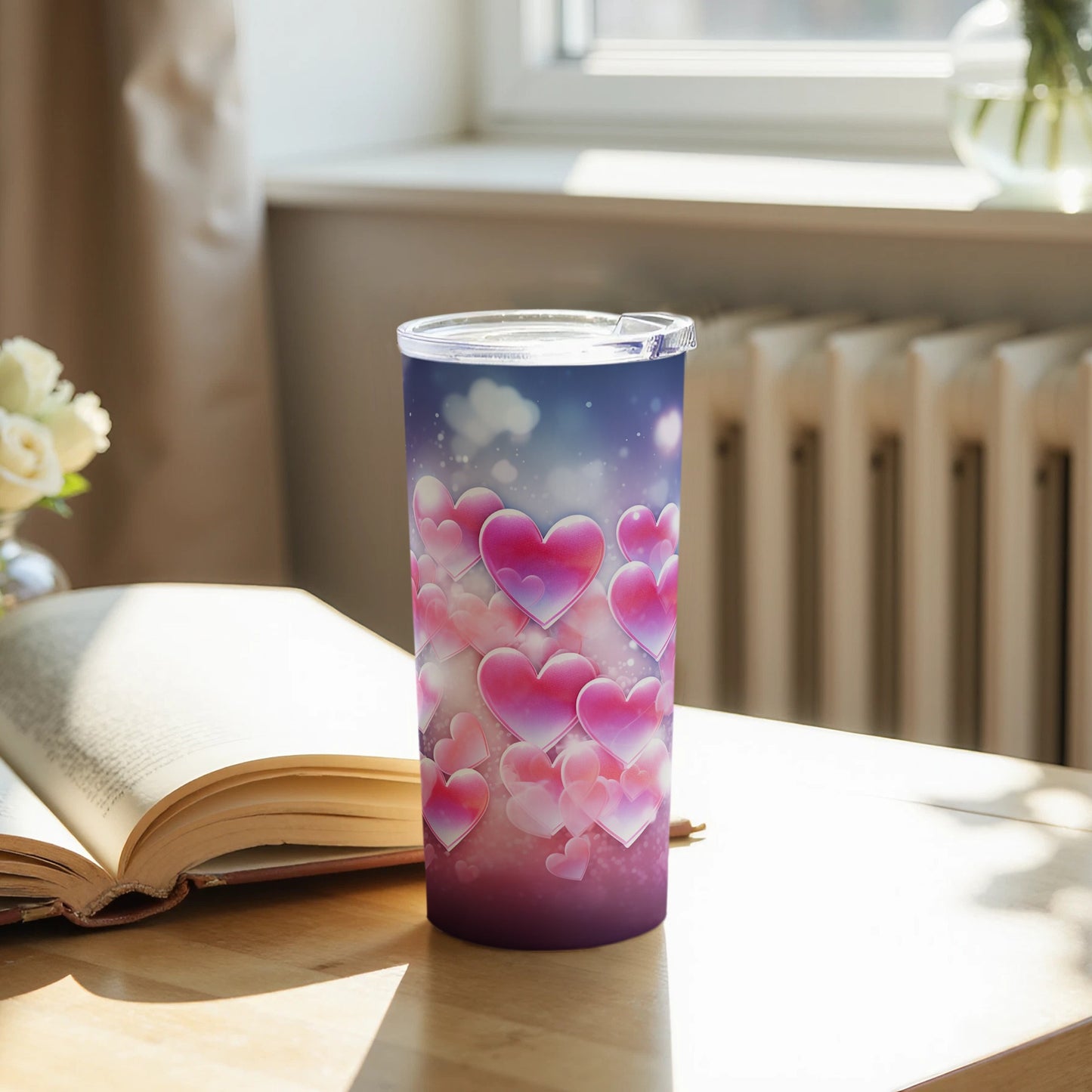 Pink Hearts and Sparkles Insulated Tumbler Product