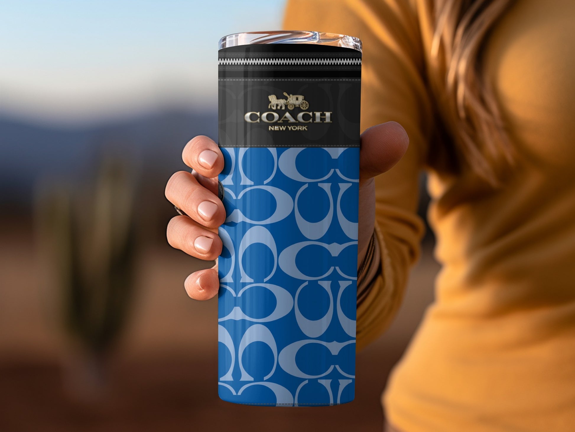 Stylish Blue Coach New York Insulated Tumbler Cup