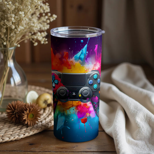 Artistic Game Controller Design Tumbler for Gamers