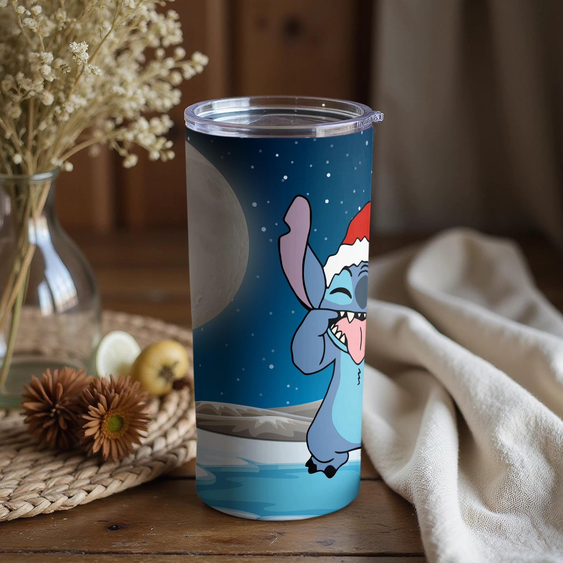 Christmas Themed Blue Character Tumbler