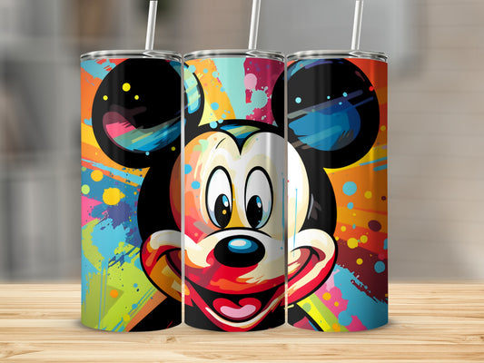 Colorful Mickey Mouse Abstract Themed Tumbler
