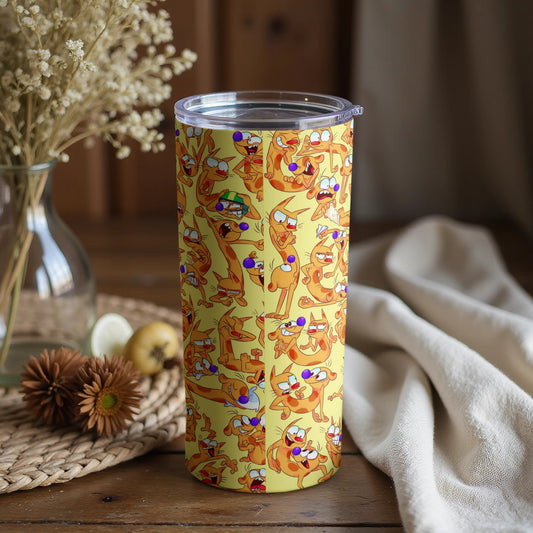 Cute Cartoon Cat and Dog Design Travel Tumbler