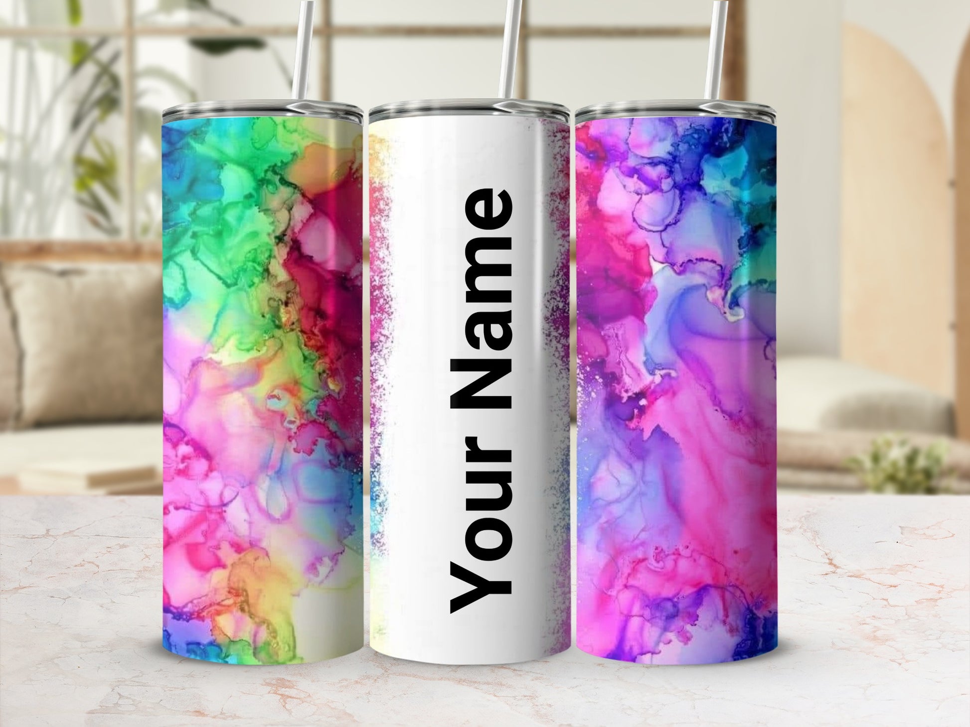 Personalized Colorful Abstract Design Tumbler