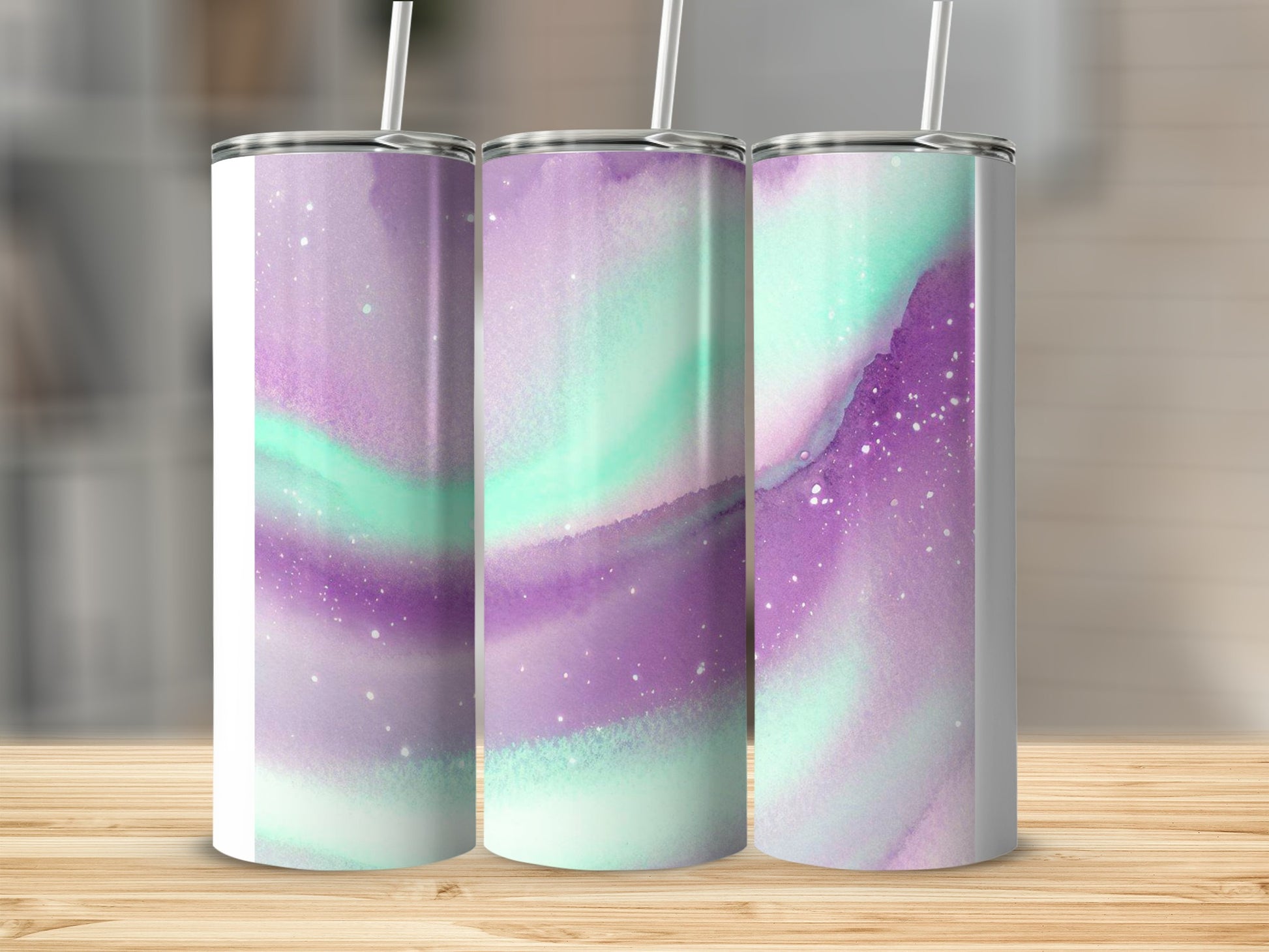 Beautiful Abstract Gradient Watercolor Tumbler