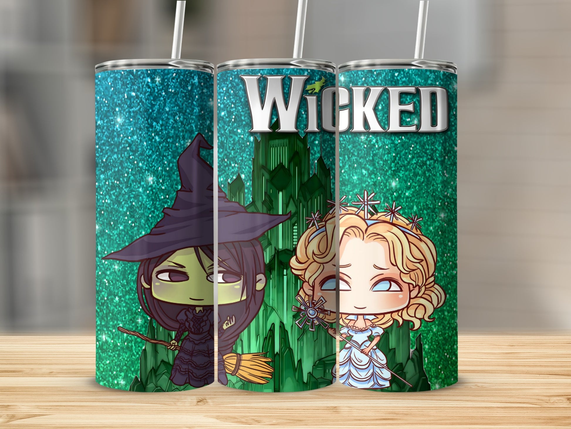 Wicked Themed Cute Character Art Tumbler Cup 12oz