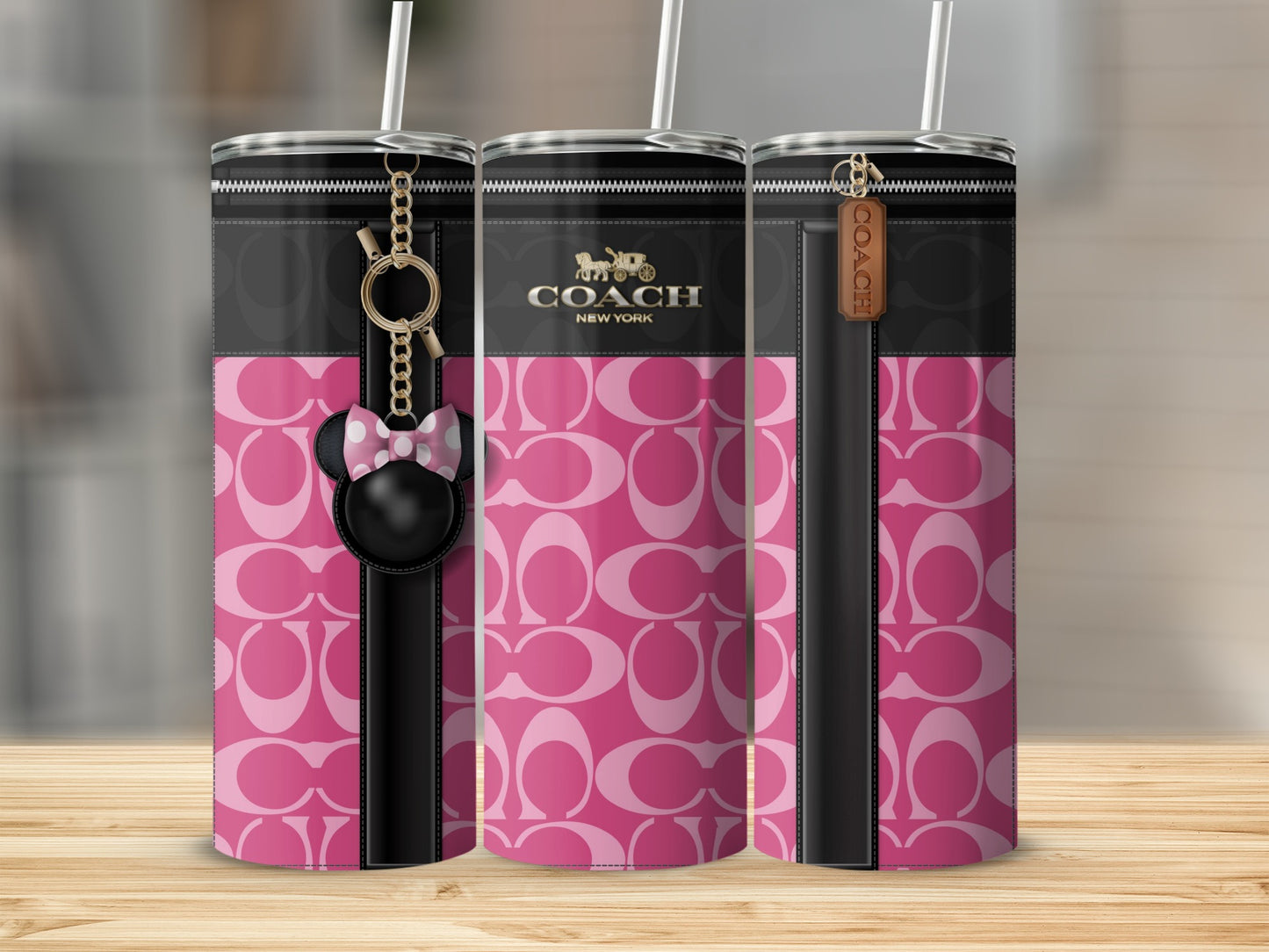 Stylish Pink Coach New York Branded Tumbler Cup
