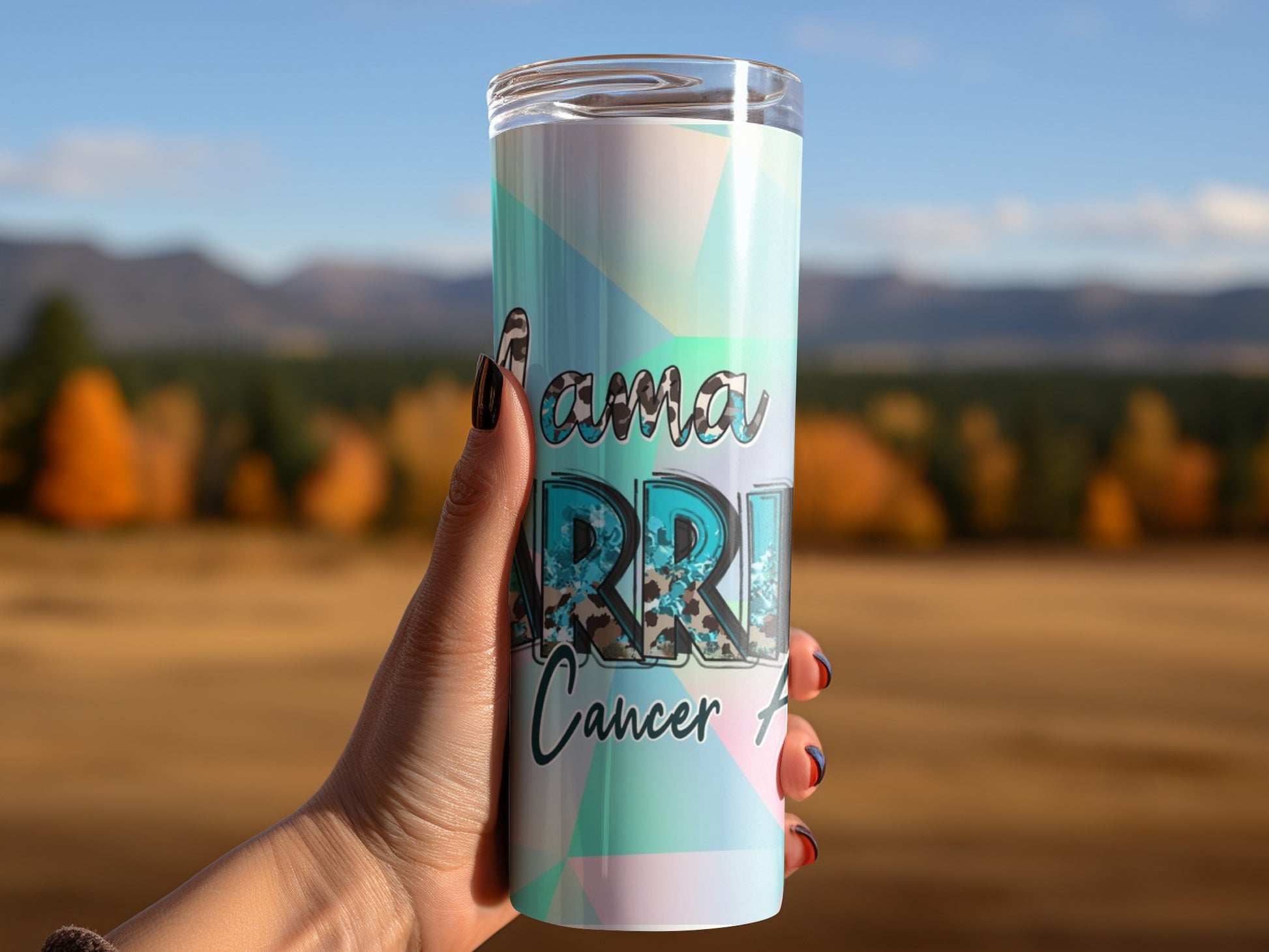 Mama Warrior Cancer Awareness Tumbler Cup