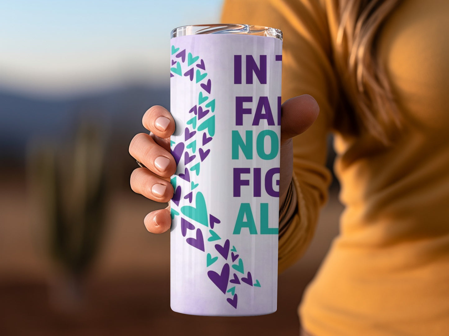Inspirational Phrase with Heart Design Tumbler