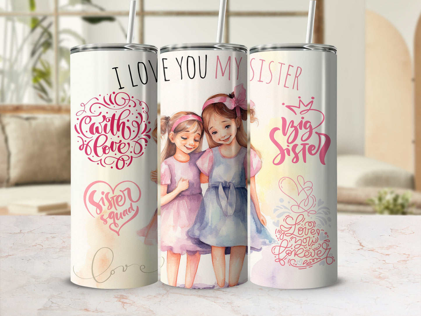 Personalized Sister Themed Tumbler Gift for Sisters
